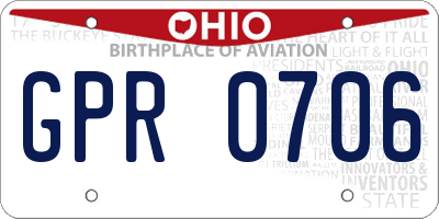OH license plate GPR0706