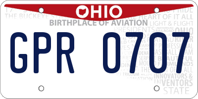 OH license plate GPR0707