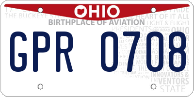 OH license plate GPR0708