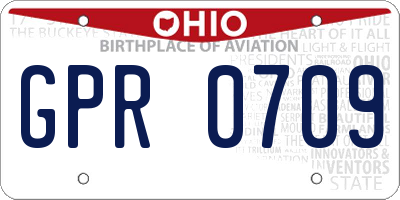 OH license plate GPR0709