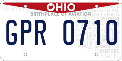 OH license plate GPR0710