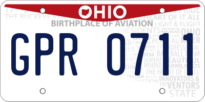 OH license plate GPR0711