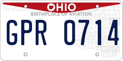 OH license plate GPR0714