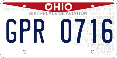 OH license plate GPR0716