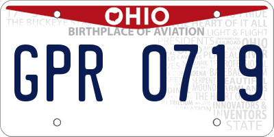 OH license plate GPR0719