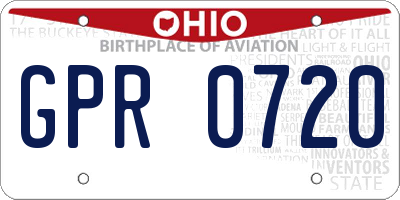 OH license plate GPR0720