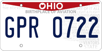 OH license plate GPR0722