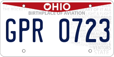 OH license plate GPR0723