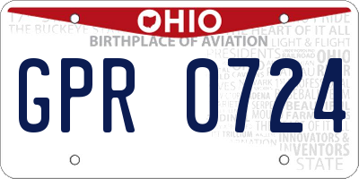 OH license plate GPR0724