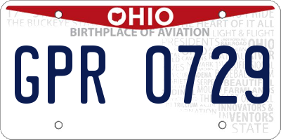OH license plate GPR0729