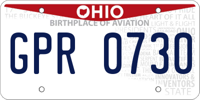 OH license plate GPR0730