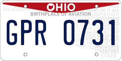 OH license plate GPR0731