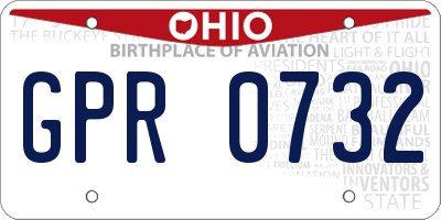 OH license plate GPR0732