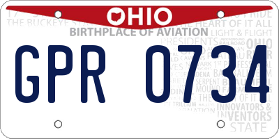 OH license plate GPR0734