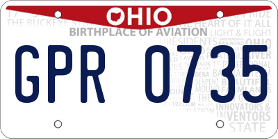 OH license plate GPR0735
