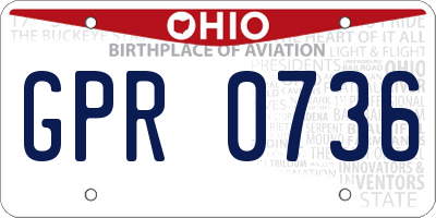 OH license plate GPR0736