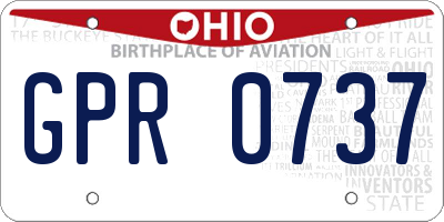 OH license plate GPR0737