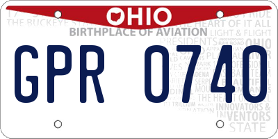 OH license plate GPR0740