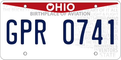 OH license plate GPR0741
