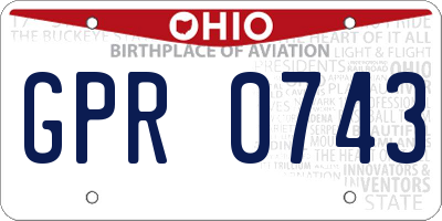 OH license plate GPR0743