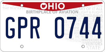 OH license plate GPR0744