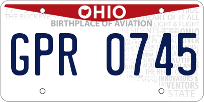 OH license plate GPR0745