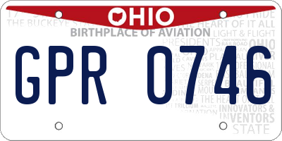 OH license plate GPR0746