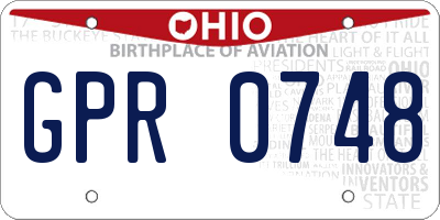 OH license plate GPR0748