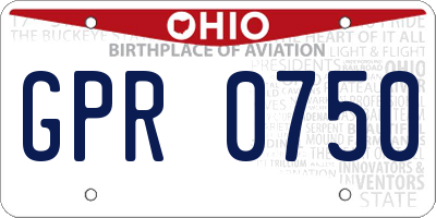 OH license plate GPR0750