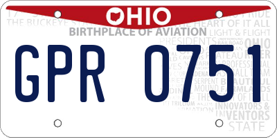 OH license plate GPR0751