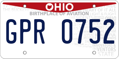 OH license plate GPR0752