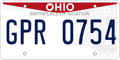 OH license plate GPR0754