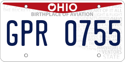 OH license plate GPR0755
