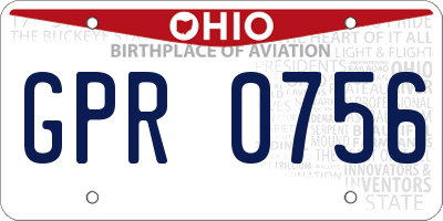 OH license plate GPR0756