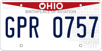 OH license plate GPR0757
