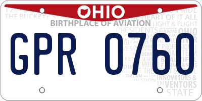 OH license plate GPR0760