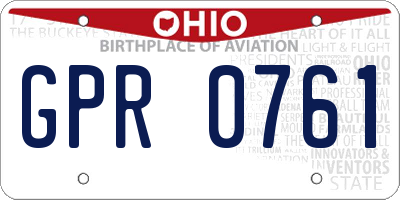 OH license plate GPR0761