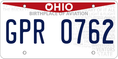 OH license plate GPR0762