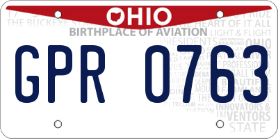 OH license plate GPR0763