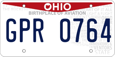 OH license plate GPR0764
