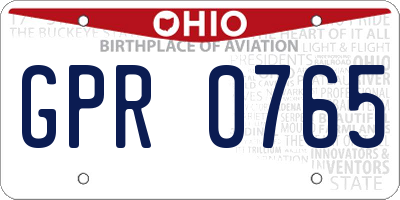 OH license plate GPR0765