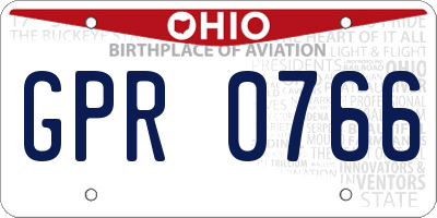 OH license plate GPR0766