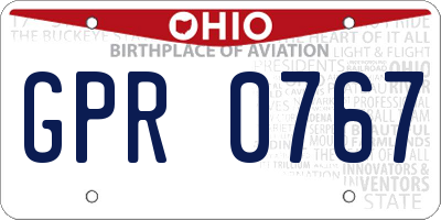 OH license plate GPR0767