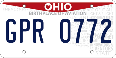 OH license plate GPR0772