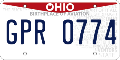 OH license plate GPR0774