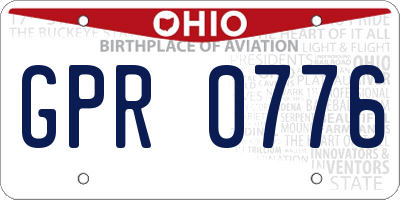 OH license plate GPR0776