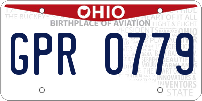 OH license plate GPR0779