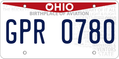 OH license plate GPR0780