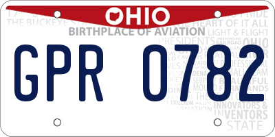 OH license plate GPR0782