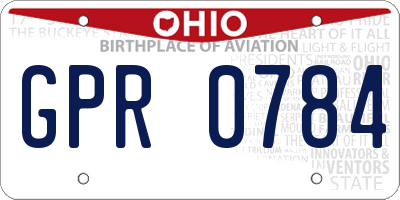 OH license plate GPR0784